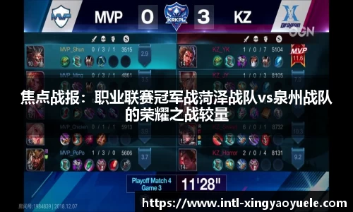 焦点战报：职业联赛冠军战菏泽战队vs泉州战队的荣耀之战较量